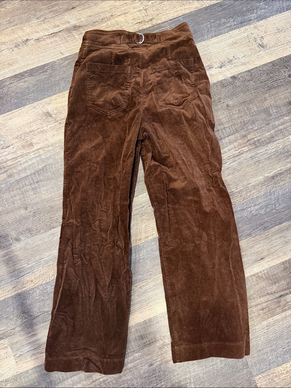 7 For All Mankind Wide-Leg Corduroy Pants - Chocolate Brown - Picture 5 of 6